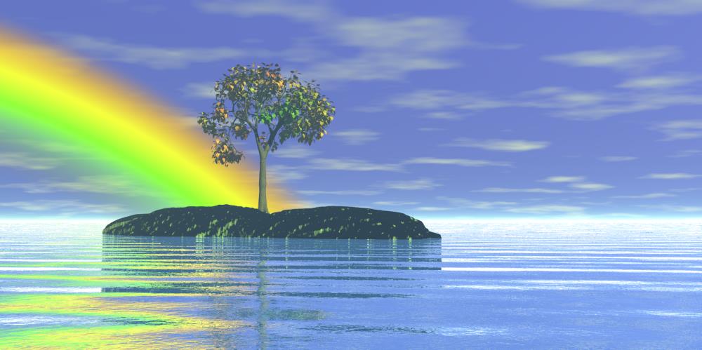 bryce 3d tree island rainbow