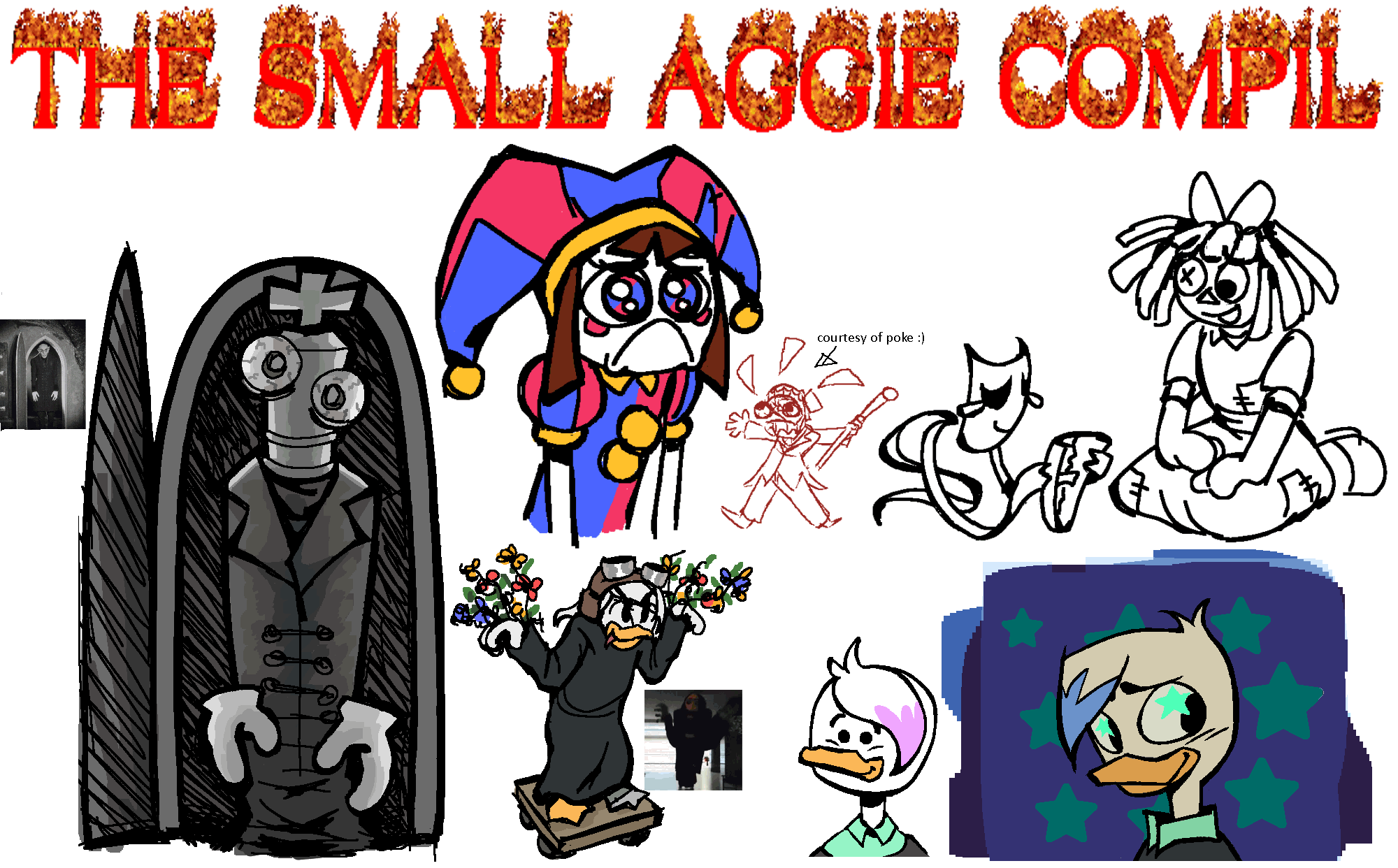 various doodles, featuring ducktales, the amazing digital circus