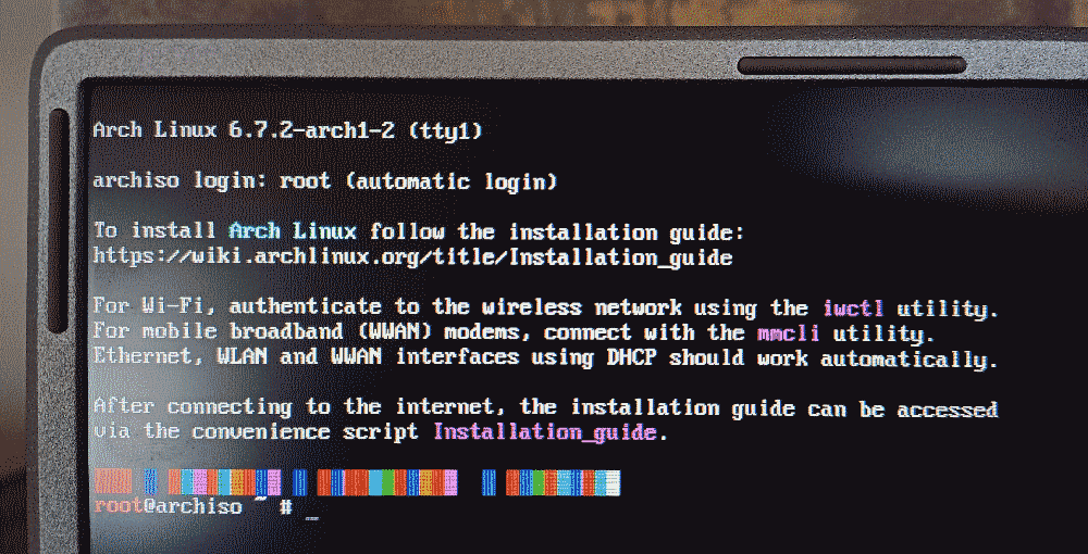 arch installation command line