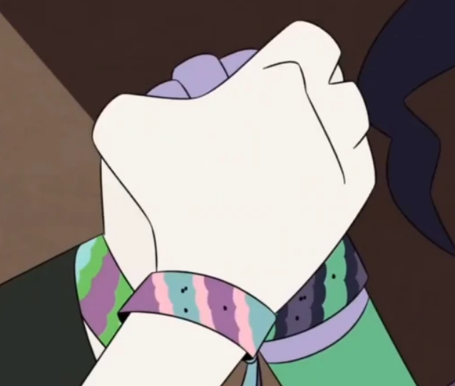 ducktales 2017. lena, webby and violet holding hands, with bracelets on their wrists