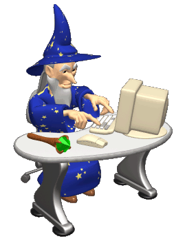 wizard typing on computer
