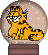 snow globe with a garfield in it