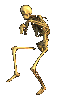 skeleton walking with mischievious intent gif