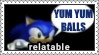 YUM YUM BALLS relatable sonic stamp