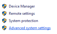 click on advanced system settings