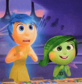 joy and disgust from inside out 2 excited